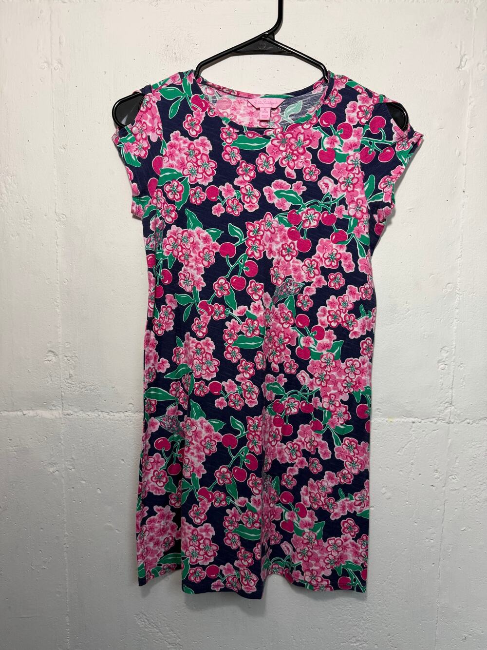 Lilly Pulitzer Somerset Mini Dress Girls 12-14 XL Cherry Picker Floral Pink